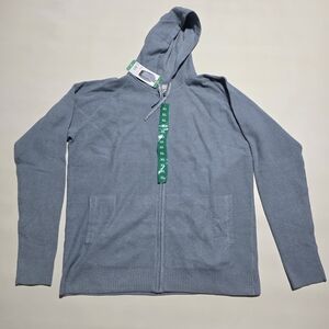 Modern Ambition Men's Full Zip Hooded Sweater,  Blue, Size XL, New With Tags